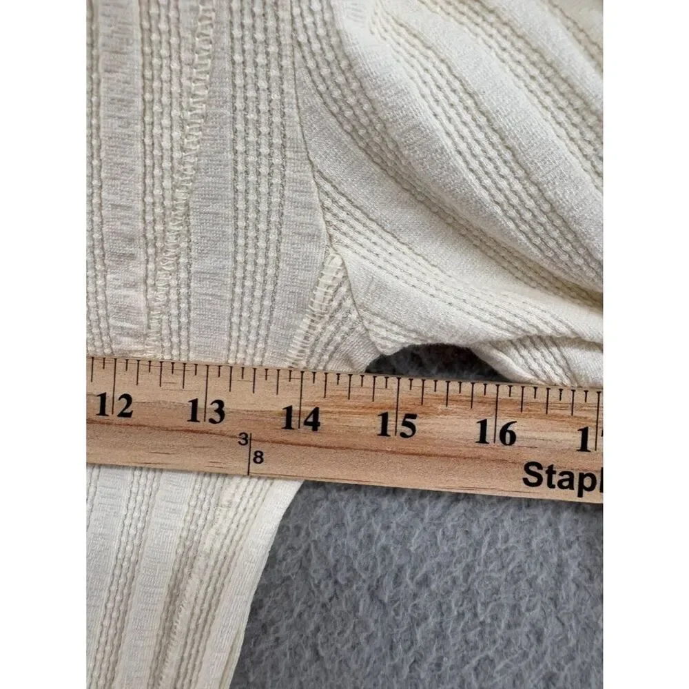 Free People Could I Love You More Ivory Ribbed Lace Cuff Top Small